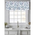 thumbnail image 3 of Curtain Valance for Windows,Blue Leaf Seamless Kitchen Valances Rod Pocket Short Curtains,Fern Maidenhair Rainforest Leaves Window Treatment Panel for Bedroom Bathroom 60"x18", 3 of 7