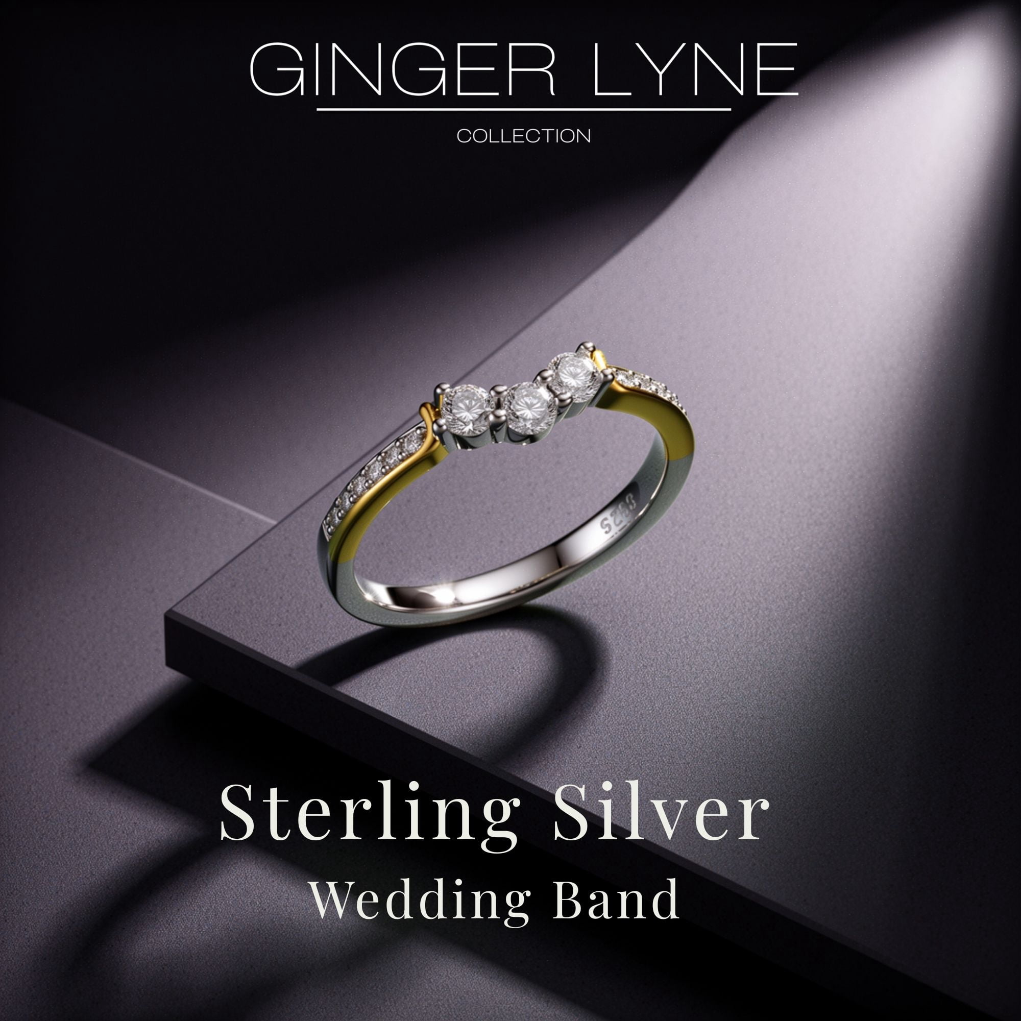 Paden Anniversary Band Ring Rose Sterling Silver Womens Ginger Lyne Collection