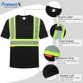 thumbnail image 6 of High Visibility Shirts for Men Women, Quick Dry Safety Short Sleeves T Shirts with Reflective Strips, Hi Vis Construction Work Shirt, Class 2 ,Black ,X-Large, 6 of 7