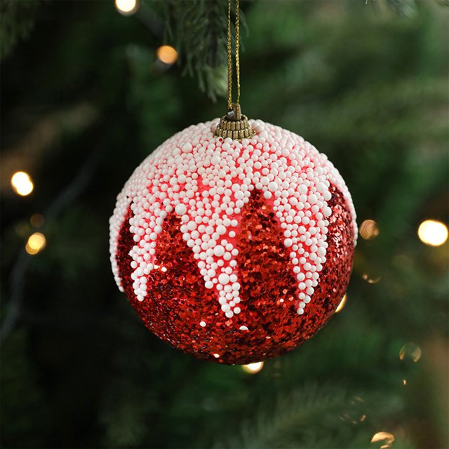 Rebajas por Tiempo Limitado, Bola de Navidad Bola de espuma Decoración del árbol de Navidad Bola colgante Accesorios Adorno navideño Bola colgante redonda Akmoler