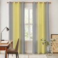 thumbnail image 4 of Yellow Grey Stripes Kitchen Curtains 84 Inch Length, Modern Minimalist Solid Gradient Grommet Top Bedroom Living Room Curtains, Light Filtering Cafe Curtain Drapes 2 Panels Set 84''x84'', 4 of 9
