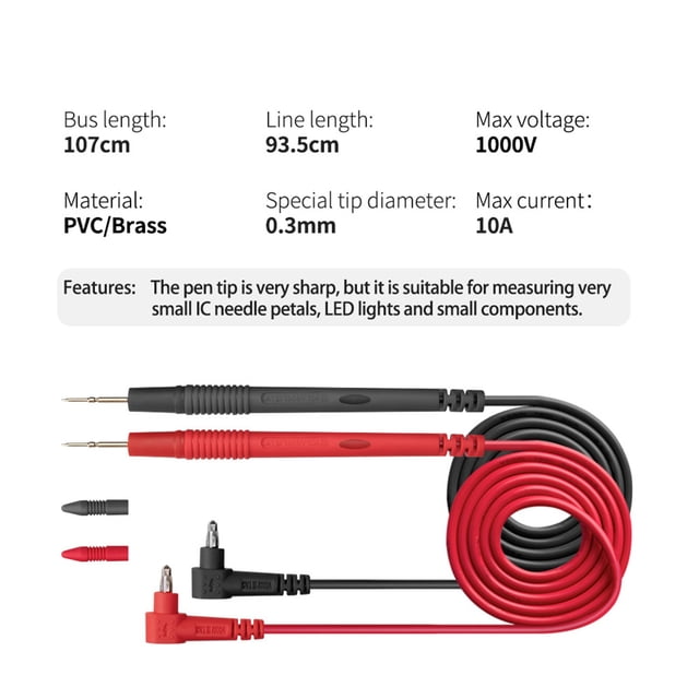 1000-V 10A 20A Thin Tip Needle Digital Multimeter Multi Meter Lead Probe Wire Pen Cable Multimeter ,Precise Durable