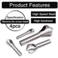 thumbnail image 1 of 6mm, 8mm, 10mm, 12mm Wood HSS Countersink and Hole Deburring Tool Countersink Deburring Countersink Drill Bit Set Hand Tool For Metal Cutting Through Wood, 1 of 2