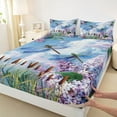 thumbnail image 3 of Feelyou Dragonfly Animal Full Size Sheets, Rustic Spring Flower Bed Sheets, 4 Pieces, 3 of 7