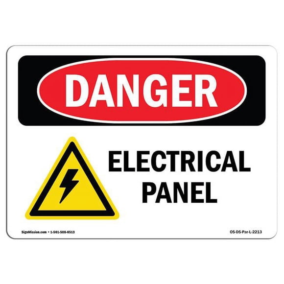 SignMission OS-DS-D-35-L-2213-10PK OSHA Danger Sign - Electrical Panel