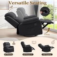 thumbnail image 3 of YSICK Manual Swivel Rocker Recliner Chair with Massage Linen for Living Room,Black, 3 of 6