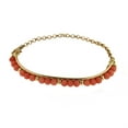 thumbnail image 2 of 18K Yellow Gold Coral Paste beads  Half Bangle Bracelet for Babies, 5.25 inches, 2 of 3