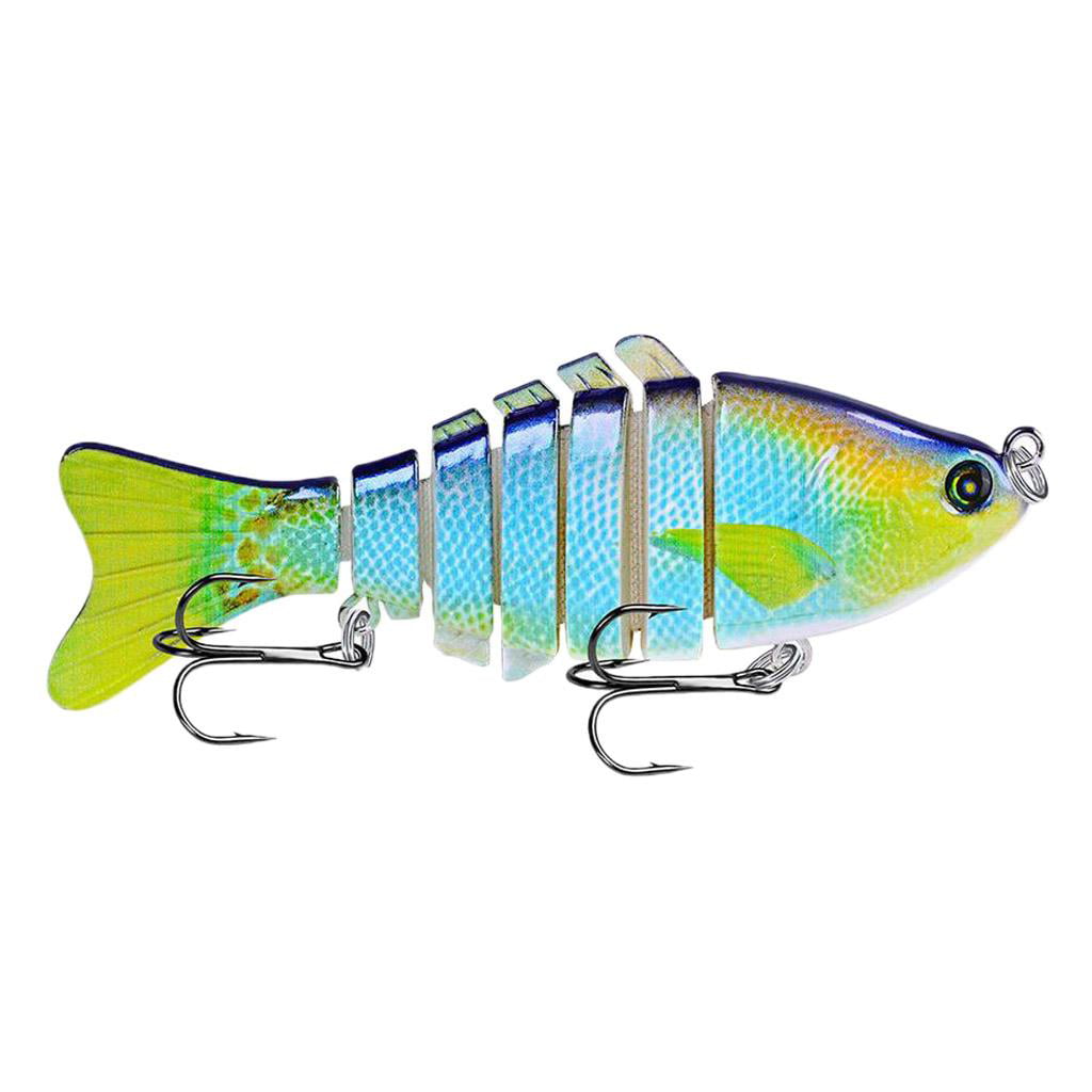 Details about   Lifelike Hard Sequins Lure Jointed Plastic Jigging Baits with 2 Treble Hooks 