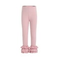 thumbnail image 5 of Mgmyaa Girls' Slim-Leg Long Pants Elastic Waist Yoga Dance Ruffled Flare Sports Casual Trousers 3-12 Years, 5 of 8