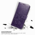 thumbnail image 2 of Wallet Cover for Galaxy Z Fold 4, Clover Embossed Magnetic Closure Premium PU Leather [Folio Flip][Kickstand][Card Slots][Wrist Strap][Kickstand]Phone Cover for Samsung Galaxy Z Fold4 5G, Purple, 2 of 10