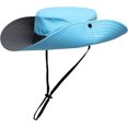 thumbnail image 5 of Womens Summer Sun Hat Beach Hat Wide Brim Outdoor UV Protection Hat Foldable Cool Mesh Ponytail Bucket Hat, 5 of 5