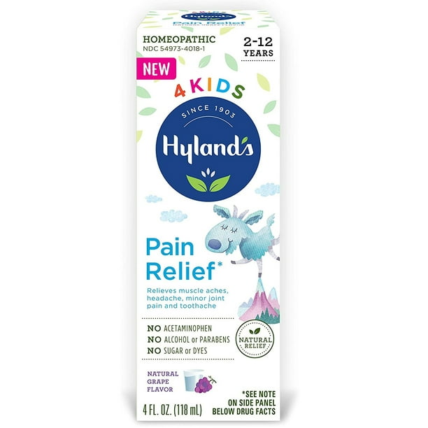 Hyland's Naturals 4 Kids Pain Relief, Grape Flavor, 212 years, 4 oz