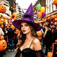 thumbnail image 4 of 2026 Halloween Indoor Decorations Piece Classic Pointed Wizard Hat With Black Bug Ornament Non Woven Fabric For Adult Kid Role Outfit Halloween Party Dress Up And Holiday Wear Accessories, 4 of 7