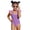 D-Purple, variant on Toddler Floatation Swimsuit Girls 1-6T, One Piece Float Suit with Built-in Float, Cute Floating Swim Suit Floatie