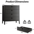 thumbnail image 2 of FURNIWAY Black Dresser for Bedroom, 4 Drawers Dresser Wood Storage Tower Clothes Organizer, Chest of 4 Drawers, Large Capacity Storage Cabinet, Nightstand for Bedroom, Hallway, Entryway, 2 of 8