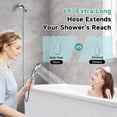 thumbnail image 4 of BRIGHT SHOWERS High Pressure Shower Head with Handheld, 9 Spray Settings Showerhead Built in Power Wash to Clean Tub and Pets, Extra Long 69" Hose, Adjustable Bracket, Brushed Nickel, 4 of 8