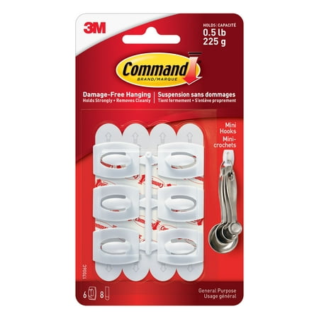 

12 Packs: 6 ct. (72 total) Command™ Mini White Hooks