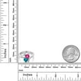 thumbnail image 6 of Gem Stone King 925 Sterling Silver Pink Created Sapphire London Blue Topaz and White Moissanite Ring for Women (1.78 Cttw, Heart Shape 6MM, Gemstone September Birthstone, Size 5), 6 of 6