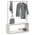 thumbnail image 3 of Clothes Rack with Shoe Storage White 113x40x157.5 cm Solid Wood Pine, 3 of 9