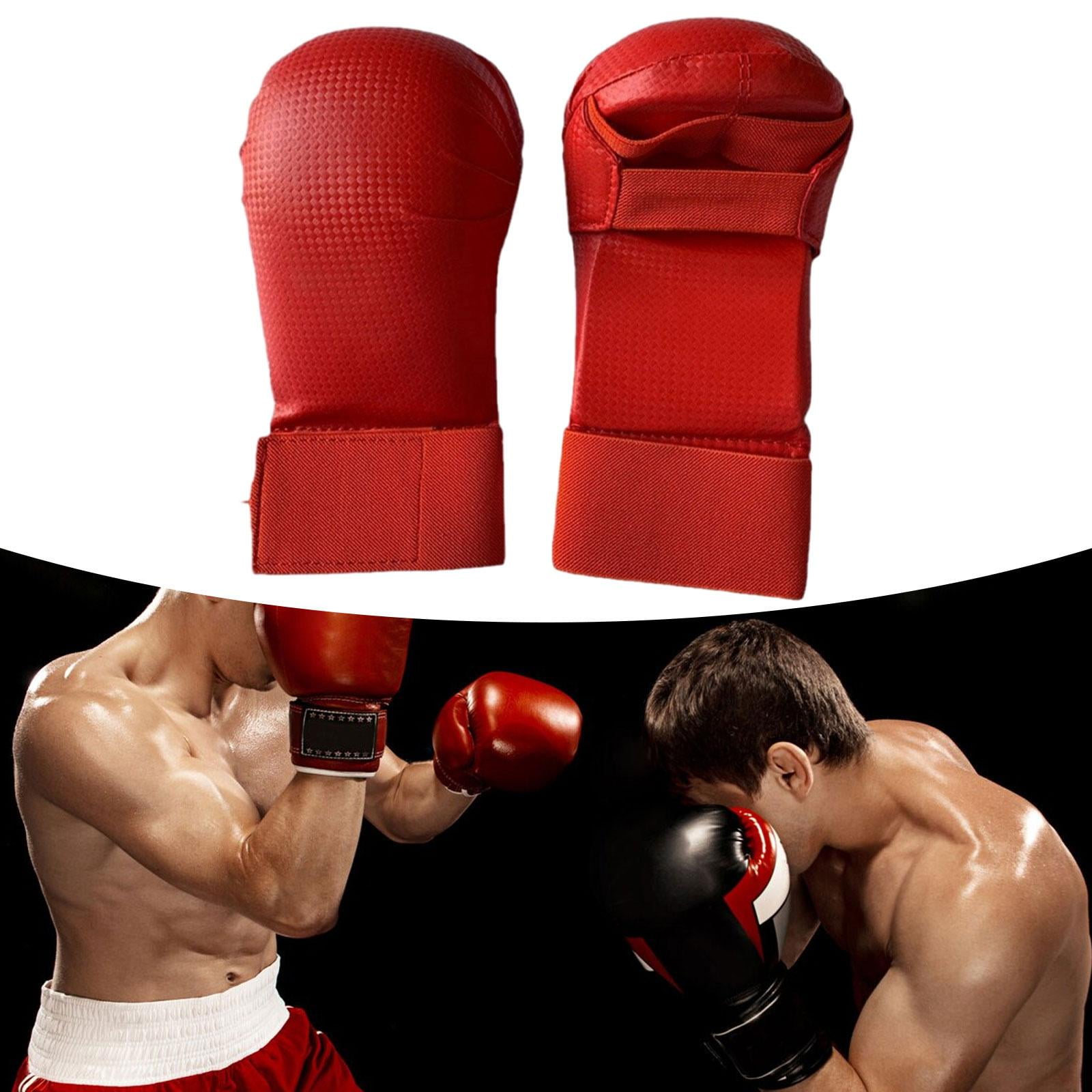 harayaa Boxing Gloves Karate Gloves Leather Lightweight Breathable Mma Gloves Kickboxing red XL