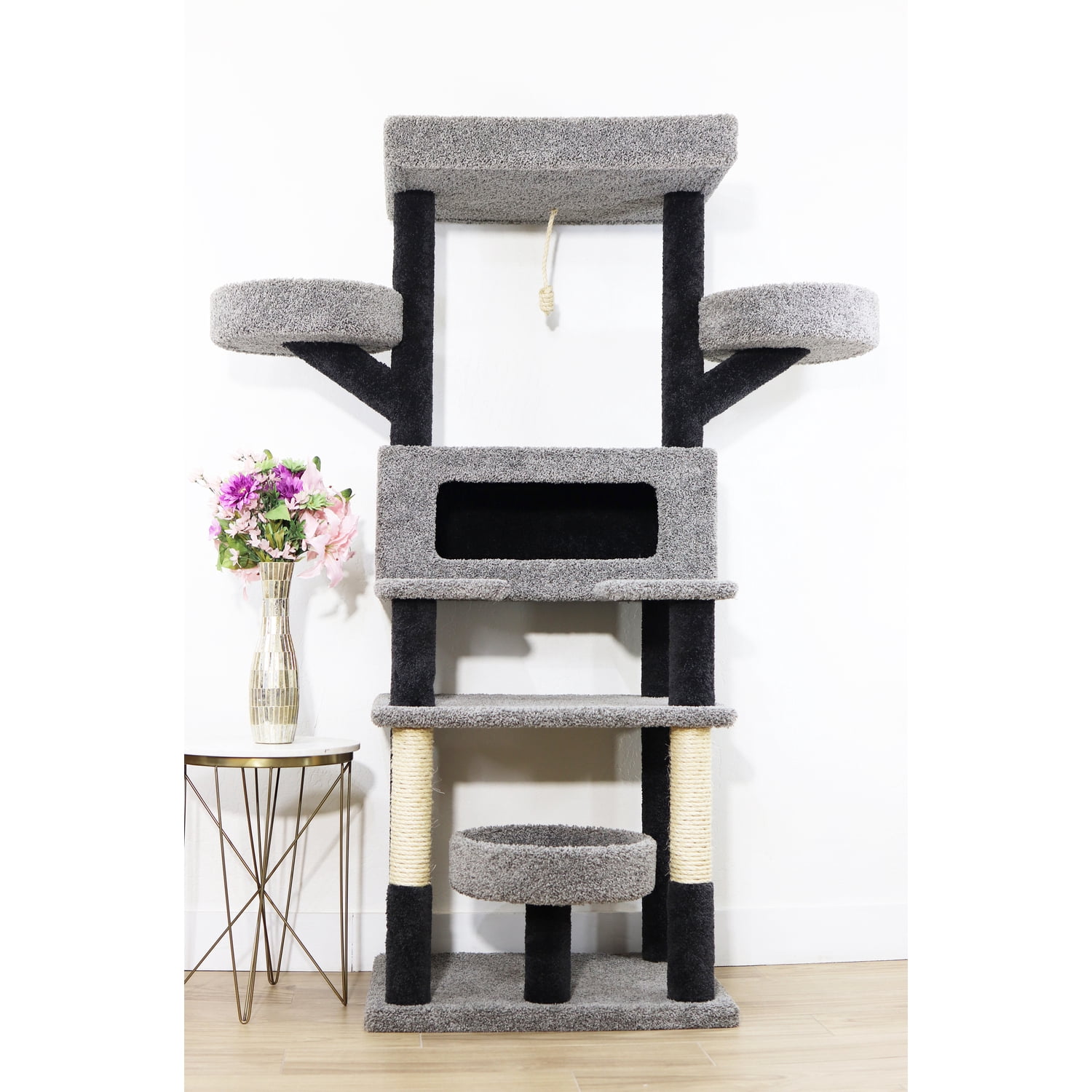 New Cat Condos Cat Tree Large - The Citadel Cat Castle for Big Cats - Multi-Level Condo