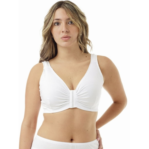Bestform 9706770 Comfortable Unlined Wireless Cotton Bra with Front Closure,  Sizes 36B-42D 