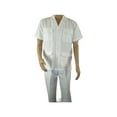 thumbnail image 6 of Men 2pc Stacy Adams leisure suit guayabera traditional matching Set 2201 White, 6 of 6