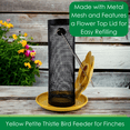 thumbnail image 3 of Songbird Essentials Thistle Bird Feeder Yellow Bird Seed Finch Feeder, 1/2 lb. Capacity, 3 of 8