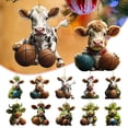thumbnail image 4 of Riforla 2D Acrylic Cartoon Fun Sports Cow Christmas Tree Ornament Acrylic Christmas Cartoon Cute Cow Ornament Double Print White Elephant Gift Ornament Hangs Home Decor B, 4 of 4