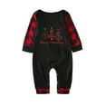 thumbnail image 2 of Wyobmus 2024 Family Christmas Pajamas Matching Sets Holiday Christmas Pjs With Letter and Plaid Printed Long Sleeve Tee and Bottom Loungewear for Baby, 2 of 4