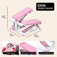 thumbnail image 7 of Sunny Health & Fitness Total Body Pink Mini Stepper, Compact Home Workout Equipment for Legs & Glutes, Low-Impact Cardio Machine with Digital Monitor, Quiet Hydraulic Resistance - P2000, 7 of 7