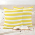 thumbnail image 4 of Pack of 2 Outdoor Pillow Covers 18x18 Inch Waterproof Yellow Striped Throw Pillow Covers,Decorative Couch Pillow Shams Protectors Modern Simple Monochrome Geometric White Patio Cushion Pillowcases, 4 of 8