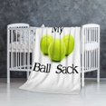 thumbnail image 2 of Manta con estampado multicolor, manta de franela súper suave, ligera y esponjosa, manta de felpa para cama, regalo para jugadores de tenis - My Ball Sack, 2 of 8