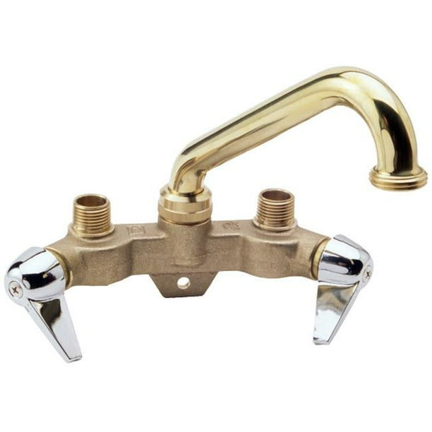 Wallmount Laundry Tub Faucet with 2 Handles, Polished Brass Walmart