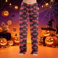 thumbnail image 2 of Zorvxlyn Halloween Women Fleece Pajamas Ghost Jack-O Bat Print Womens Pajama Pants Drawstring Elastic Waist Flannel Pajama Pants, 2 of 7