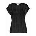 thumbnail image 4 of LASCANA Women's Ribbed Short Sleeve Top Textured Stitching, 4 of 6