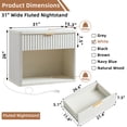 thumbnail image 2 of LEYAOYAO Modern Fluted Nightstand Large Bedside End Table with Drawer & Open Storage, Mid Century Wood Night Stand, White, 2 of 10