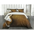 thumbnail image 3 of Ambesonne Rock Music Quilted Bedspread Set 3 Pcs, Grunge Dots Guitar, King Size, White Caramel, 3 of 5