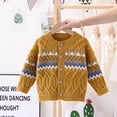 thumbnail image 2 of Diufon Toddler Kids Baby Unisex Sweater Spring Long Sleeve Knit Outwear Button down Color Block Crochet Top (6-7 Years, Yellow), 2 of 4