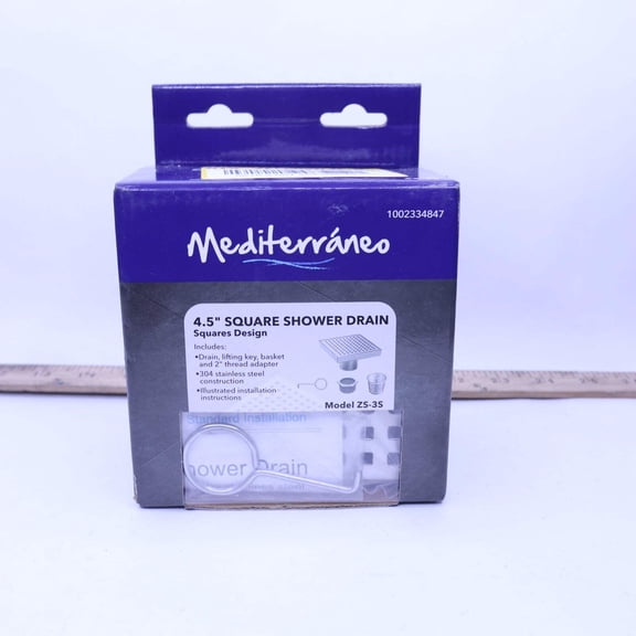 Mediterraneo Square Shower Drain 4.5" ZS-3S