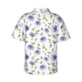 thumbnail image 3 of Haiem Purple Chicory Printed Hawaiian Shirt for Men - Men’s Casual Beach Summer Shirts - Stretch Fabric with Modern Fit-Small, 3 of 9
