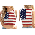 thumbnail image 3 of Camiseta Sin Mangas Corta con la Bandera Estadounidense de EE. UU. para Mujer, Ideal para Cosplay, con el 4 de Julio. B298-1002 L, 3 of 5