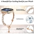 thumbnail image 3 of REQO Compatible with Fitbit Versa 4＆Sense 2 Bands Women, Adjustable Elegant style Stainless steel metal with diamonds Bands Compatible with Fitbit Versa 3＆sense bands Women, 3 of 6
