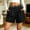 Black, variant on Only Moment Womens Shorts Polyester,Spandex Elastic Waist Wide Leg Casual Cotton Shorts Sets Basketball Shorts Women Blue,M