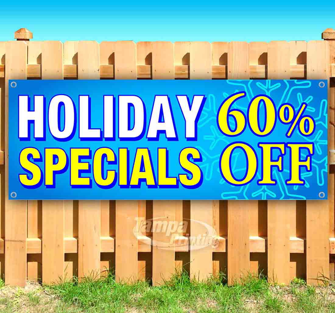 Holiday Special 60% Off 13 oz Banner Heavy-Duty Vinyl Single-Sided with Metal Grommets 