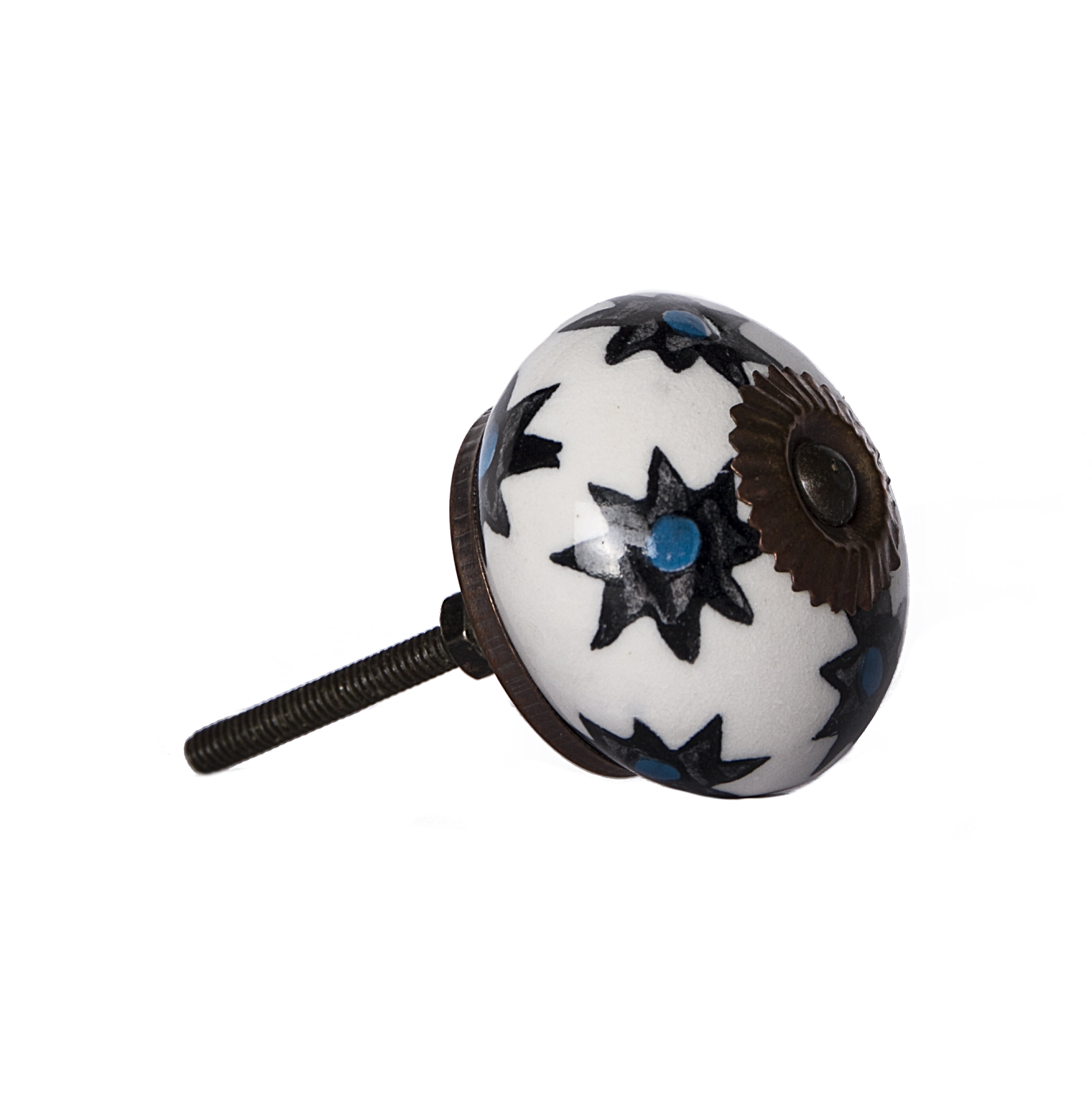 Knob-It Vintage Cabinet Drawer Knobs 1-Inch 8-Piece Set Colorful Hand Painted