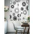 thumbnail image 4 of White Circle Sheer Curtains 63 Inches Long 2 Panels Lines Modern Abstract Art Light Filtering Semi Sheer Window Curtains Drapes for Bedroom Living Room 52"x63", 4 of 7