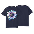 thumbnail image 2 of NAMTYQX Tshirts Shirts for Women Airoft Oversized Round Neck Loose mit Muster Short Sleeve Stretchy Trendy Print Women's T-Shirts Dark Blue Size S, 2 of 3