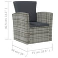 thumbnail image 4 of vidaXL 16 Piece Garden Lounge Set with Cushions Poly Rattan Grey, 4 of 5
