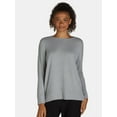 thumbnail image 2 of Time and Tru Women's Hacci Knit Pullover with Long-Sleeves, Single and 2-Pack, Sizes XS - XXL, 2 of 5